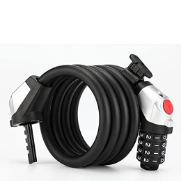 AERVEAL Accessori AERVEAL Blocco Cavo Della Bicicletta con Luce a Led, Serratura a Combinazione Di Sicurezza a 4 Cifre con Telaio a Blocchi, Cavo in Acciaio in Lega Di Zinco in Lega Di Zinco Calibro in Pvc per Biciclet