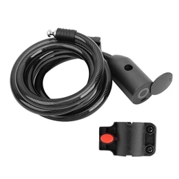 Agatige Accessori Agatige Lucchetto per Fune in Acciaio Bluetooth, Lucchetto per Cavo antifurto con Carica USB Impermeabile IP65 con Staffa di Montaggio per Scooter Moto Bici