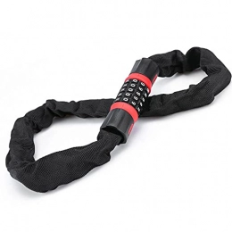 ZYLEDW Accessori Antifurto Per Bici Ruba Codice Password Lucchetto Per Bicicletta Resistente, Lucchetto A Catena Ad Alta Sicurezza, Lucchetto A Combinazione Con Codici A 5 Cifre-Black red||1.5M