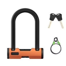 AXOINLEXER Accessori AXOINLEXER Lucchetti a U per Bicicletta, Lucchetto per Bici a U, Lucchetto Bici Antifurto a U per Biciclette, Veicoli Elettrici, Motocicli, Arancia