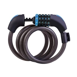 AXOINLEXER Accessori AXOINLEXER Lucchetto Bici Catena Bicicletta, Antifurto a Combinazione a 5 Cifre, per Bicicletta, Moto, Porta, cancello, Recinzione, Black blue, 1.5m