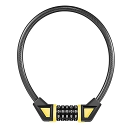 AXOINLEXER Accessori AXOINLEXER Serratura ad anello per biciclette - Serratura a combinazione per cancelli / porte, biciclette, biciclette elettriche, motocicli e scooter, Black yellow