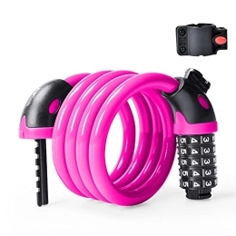 AZPINGPAN Accessori AZPINGPAN Lucchetto per Bicicletta con Rotolo da 120 cm, Lucchetto con Password Portatile per Bambina con Serratura antifurto, Accessori per Mountain Bike per Sport all'Aria Aperta / lucchetti con Comb