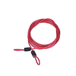 BEIMODZ Accessori BEIMODZ Lucchetto per Bicicletta Utile Anti-furto Bike Security Double Loop Cable Forte Acciaio Intrecciato per Bicicletta Bicycle Motorcycles Catena Serratura (Color : Red)