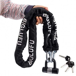 BIGLUFU Accessori BIGLUFU Lucchetto Bici Catena Bicicletta Antifurto 120cm / 150cm 12mm, Con u lock e 4 tasti, Catena di Blocco Zinco Rinforzato Resistente, per Biciclette, Motocicli, Scooter, Cancelli (150cm 4kg)