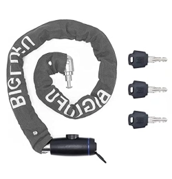 BIGLUFU Accessori BIGLUFU Lucchetto bici Catena Bicicletta, catena di sicurezza da 3ft, lucchetto a catena per impieghi gravosi con 2 chiavi, spessore 0, 34 pollici, 2, 8 libbre, per bici, moto, cancello, recinzione(Grigio)