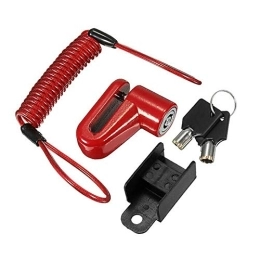 LAROCH Accessori Bike Block Anti-Theft Block Scooter Scooter Electric Scooter Freni a Disco Serratura con Filo in Acciaio Ciclismo Bicycle Mountain (Colore : Red Lock)