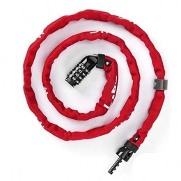 JZUKU Lucchetti per bici Bike Blocks Codice Della Serratura Della Bicicletta Mountain Bike Catena Antifurto Blocco Ultra Luce Portatile Serratura Della Bicicletta Di Sicurezza Accessori For Moto ( Color : Red , Size : 120cm )