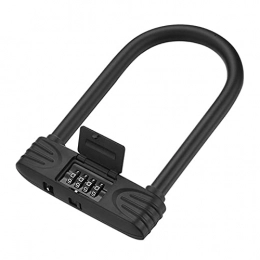 ELAULA Accessori Bike Lock Sicurezza Antifurto Password Lock Bike Lock Lega Blocco U Forma Protettiva Facile Installare Accessori Porta Anti Furto Combinazione Temprata Sicurezza Moto Heavy Duty (Colore: Nero)