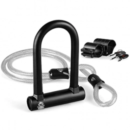 UFFD Accessori Bike U Block Heavy Duty Bike Block Block Block U Lock U, Cavi da 16mm e 120 cm / 10mm Cavo di Sicurezza Lunghezza con Staffa di Montaggio Robusto for Bicicletta, Moto e Altro