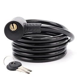 Gatides Accessori Blocco Bici Serratura del Cavo della Bicicletta della Bicicletta da 1, 5 m Blocco for Bicicletta Universale Anti Security Key Cable Cable Block con 2 Tasti Catena per Bicicletta (Color : Black)