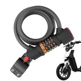 Rianpesn Accessori Blocco password bicicletta - Lucchetto a cavo con combinazione di sicurezza con luci, Accessori Antifurto Ricaricabili per Mountain Bike, Bici da Strada, Biciclette Elettriche, Scooter Rianpesn