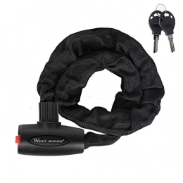 WNWNZSH Lucchetti per bici catena bicicletta antifurto catenaccio per bici lucchetti per bici con chiavi serrature per caschi per bici lucchetti per casco per bici black, 1.2m