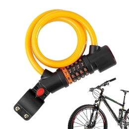 TESAY Accessori Cavo di blocco per bici a spirale - Serratura ad avvolgimento automatico antifurto per cavo password, Lucchetto per ciclismo con fune per mountain bike, bici da strada, biciclette elettriche, Tesay