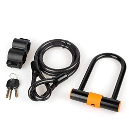 Generic Accessori Cavo Lucchetto per Bici, Lucchetto per Bici per Bicicletta per impieghi gravosi, lucchetti per grillo per Bici con Combinazione per impieghi gravosi, Pieghevole Elettrico per Bici da Strada, 2black