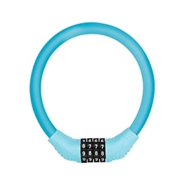 PURRL Accessori Cavo per lucchetto per bici, codice combinato reimpostabile a 4 cifre per impieghi gravosi, cavo di sicurezza in acciaio flessibile per catena della bicicletta (Color : Blue, Size : 11cmx10.5cm)