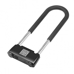 DEFAAZ Accessori DEFAAZ Bike U-Lock Bike Bike Fingerprint Lock Anti-Theft Keyless App. Blocco della Bicicletta con USB Carica IP65. Waterproof Long Standby Time Unlock, Bike U Lo (Color : Black)