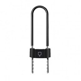 DEFAAZ Accessori DEFAAZ Bike U-Lock Portable Smart Smart Charge Fingerprint Lock U Shape Lock Impermeabile IP65. Lucchetto antifurto di Sicurezza for Bicicletta da Porta, Bike U Lock (Color : Black)