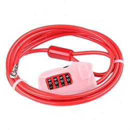 ELAULA Accessori ELAULA Bike Lock Sicurezza Antifurto Password Lock Bike Lock Cavo di blocco Catena Bicicletta 4Digit Combinazione Resettabile Antifurto Per All'aperto (Colore: Rosso)