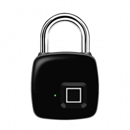 Lucchetti per bici Fingerprint Padlock Smart Keyless Thumbprint Biometric Fingerprint Lock Waterproof USB Charge Security Locker for Gym Door School Bike Luggage Bags (Black)