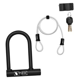 Garneck Accessori Garneck 1Pc Lucchetto Per Bicicletta Doppio Lucchetto Cavo Anti-Bloccaggio Lucchetto Per Moto Bicicletta Pieghevole Attrezzatura Equitazione Per Moto Equipaggiamento Per L'Equitazione