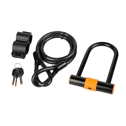 Garneck Accessori Garneck Lucchetto A Catena Per Bici Lucchetto A Catena Per Bici Lucchetto Con Chiave U-Lock Lucchetto A Barra Lucchetto Per Elettrica Arancione Lucchetto A Catena Per