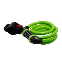 Haishan Accessori Haishan Blocco Bike 5 cifre del codice di Combinazione della Serratura della Bicicletta di Sicurezza di 1000 mm x 12 mm con Cavo in Acciaio a Spirale Bike Cycling Bicycle Lock H11.04 (Color : Green)