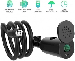 HNSQSM Lucchetti per bici HNSQSM Lucchetti per Bici Lucchetto per Impronte Digitali Lucchetto per Bici Antifurto Antifurto per Bicicletta Smart Lock con Bluetooth Lucchetto per Cavo per Bici da Bici