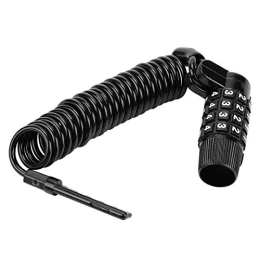 Jopwkuin Accessori Jopwkuin Lucchetto per Bici, Acciaio Legato 4 cifre a Forma di Spirale Lucchetto per Bici a 4 cifre ad Alta Sicurezza per Esterno per Ciclismo per Bici(Nero)