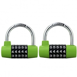 JX-PEP Accessori JX-PEP 2 PC Locks Combinazione Lucchetto 5 cifre di Sicurezza Lucchetto per la Scuola di Ginnastica all'aperto Capannone Locker per Biciclette Suitcase Deposito Bagagli Zaino Armadi Toolbox, Verde