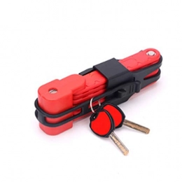 JZUKU Lucchetti per bici JZUKU Bike Blocks Bicicletta Pieghevole Blocco Anti-Cut di Sicurezza Mountain Bike Pieghevole Lock Professional Antifurto Lega di Acciaio Pieghevole Biciclette Blocco (Color : Red)