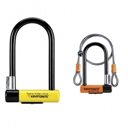 Kryptonite Lucchetti per bici Kryptonite 002154 New-U - New York Lock Standard - Antifurto Per Bici, Giallo, 1Pz. & U-Locks, Blocco Disco Evolution 7 Con Cavo Flessibile E Staffa Flexframe Unisex – Adulto, Arancione