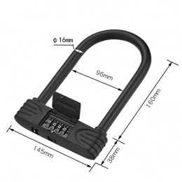 LQBZG Accessori LQBZG- Blocco Password antifurto per Bicicletta - Blocco antifurto per Bicicletta di Tipo U.