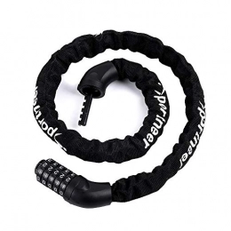 LQLQL Accessori LQLQL Blocco antifurto per Bicicletta Catena in Acciaio MTB Road Bike Blocco di Sicurezza per Bicicletta, Nero