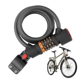 Rurbeder Accessori Lucchetti a combinazione per biciclette - Blocco cavo con password di sicurezza antifurto | Lucchetto da ciclismo con luci per mountain bike, bici da strada, biciclette elettriche, scooter Rurbeder