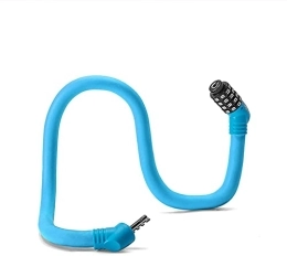 LUZTOL Accessori Lucchetto a combinazione per cavo per bicicletta Lucchetto pieghevole per bagaglio esterno in silicone(Color:Blue)