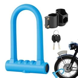 Eolaks Accessori Lucchetto a U per bici | Lucchetti per biciclette in silicone antifurto per impieghi gravosi, Lucchetto per scooter Grillo in acciaio resistente agli attacchi di taglio e leva con 2 chiavi in Eolaks