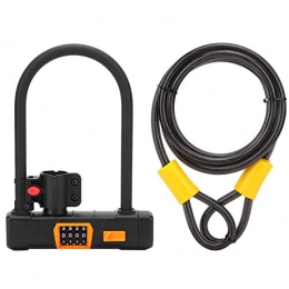 minifinker Accessori Lucchetto antifurto per Bici antifurto con Lucchetto a U per Bicicletta Professionale Resistente con Cavo in Acciaio a Doppio Anello, per Mountain Bike