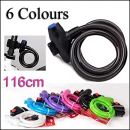 WXL Lucchetti per bici Lucchetto antifurto per bicicletta, nero, bianco, verde, rosa, viola, in acciaio con cavo di sicurezza, in carbonio, per mountain bike e moto da strada (colore: rosa)