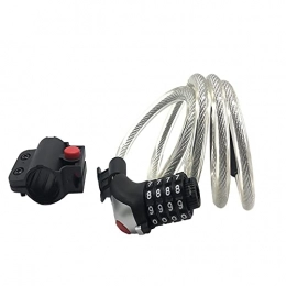 BCXRSE Accessori Lucchetto per Bici Lucchetti Cavo, Password a 4 Cifre con Cavo per Bicicletta Leggero Cavo Combinato Automatico Regolabile di Base Blocco per Bicicletta Fornito Staffa di Montaggio1.2x100cm