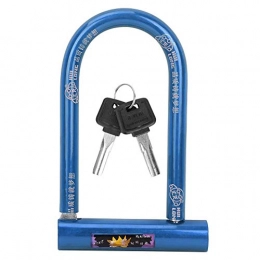 Keenso Lucchetti per bici Lucchetto per bici, lucchetto impermeabile resistente alla ruggine per bicicletta a forma di U Lucchetto antifurto per bici ad alta sicurezza con anima in rame puro per porte da ufficio(Blu)