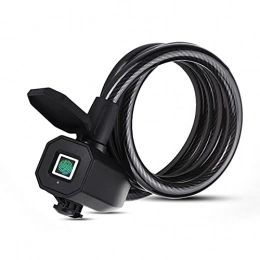 RROWER Lucchetti per bici Lucchetto per bicicletta con impronte digitali, lucchetto per bicicletta senza chiave antifurto con carica USB IP65 Lucchetti per cavo bicicletta impermeabile da 39, 4 pollici per bici, moto, porta