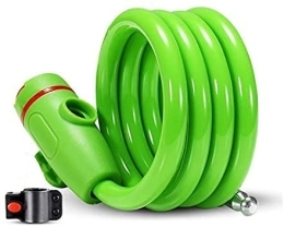 BAFAFA Lucchetti per bici Lucchetto per bicicletta con staffa di montaggio, dispositivo di sicurezza antifurto in acciaio per ciclismo all'aperto, accessori per attrezzature da ciclismo, 120 cm (colore: verde) (verde)