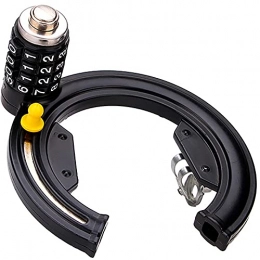 XMSIA Accessori Lucchetto per Bicicletta Mountain Bike Password Block Horseshoe Lock Bike elettrica 4 cifre Blocco password Accessori da equitazione Antifurto da Ciclismo ( Color : Black , Dimensione : 13x13x6.5cm )