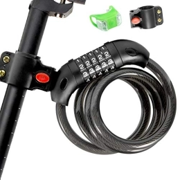 Maojuee Accessori Maojuee Lucchetti per Bicicletta 5 Cifre Bici Serratura Antifurto Cavo Sicurezza Serratura a Combinazione Resettabile Cavo di Sicurezza per Bicicletta 12x1200 mm (Nero)