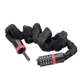 maxant Accessori maxant - Lucchetto per bicicletta, resistente, 90 cm, con codice a 5 cifre, ad alta sicurezza, per porte di biciclette, moto, scooter, veicoli elettrici (nero rosso)