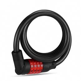 MDZZ Lucchetti per bici MDZZ Lucchetto Bicicletta Bicicletta Serratura Antifurto Blocco della Password Mountain Bike Auto A Batteria Cavo di Blocco Blocco Filo Blocco della Bicicletta (Color : Black, Size : 190cm)