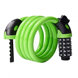 MHUI Accessori MHUI Lucchetto per bici, lucchetti per bici da 4 piedi Cavo arrotolato con combinazione di sicurezza ripristinabile Lucchetto con cavo per bici con staffa di montaggio, disponibile in più colori, Verde