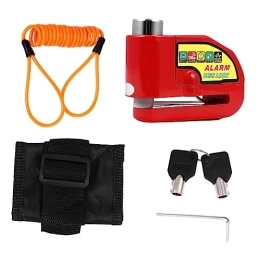 Milisten Accessori Milisten 1 Set Anti-Blocco Freno A Disco Bici Lucchetto Allarme Lucchetto Scooter Anti Blocco Scooter Acciaio Rosso Auto Elettrica Blocco Freno A Disco Motos