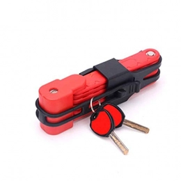 MTCWD Accessori MTCWD Bicicletta Pieghevole della Serratura Portatile della Serratura della Bici del Motociclo di Blocco ad Alta Sicurezza Contro Il furto Impermeabile Anti-corrosione (Color : Red)